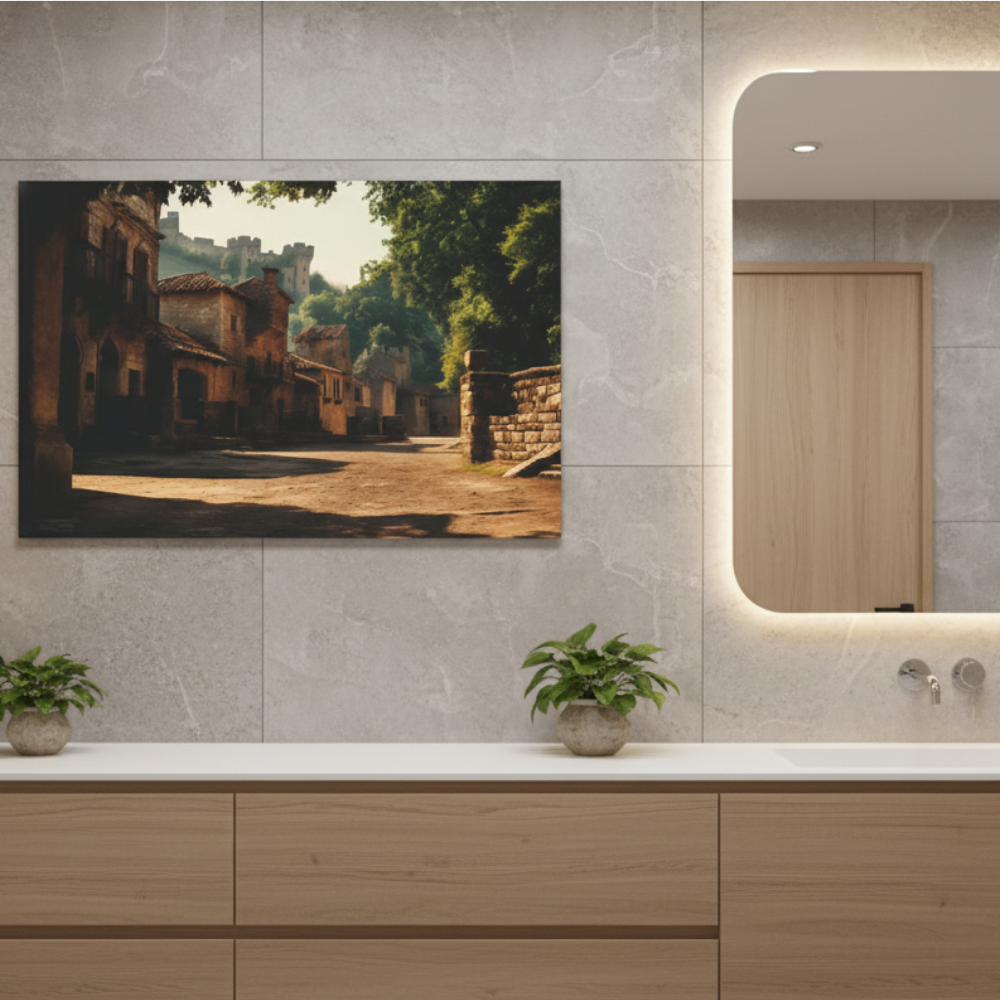 Vibrant Essence of Old Village Canvas #17