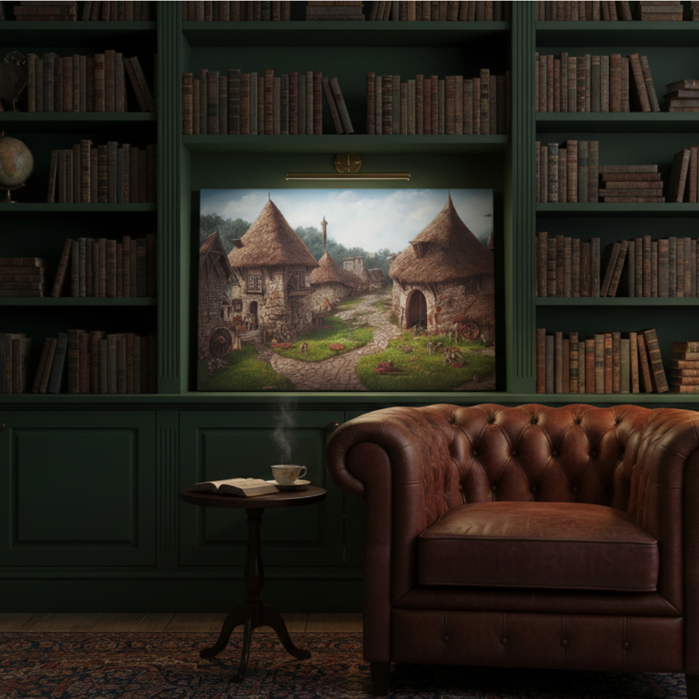 Vibrant Essence of Old Village Canvas #22