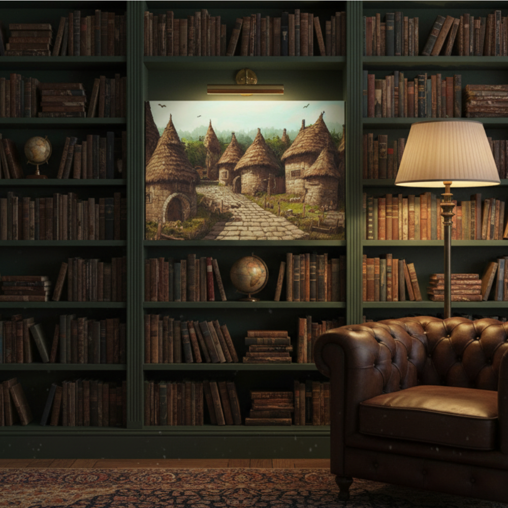 Vibrant Essence of Old Village Canvas #20