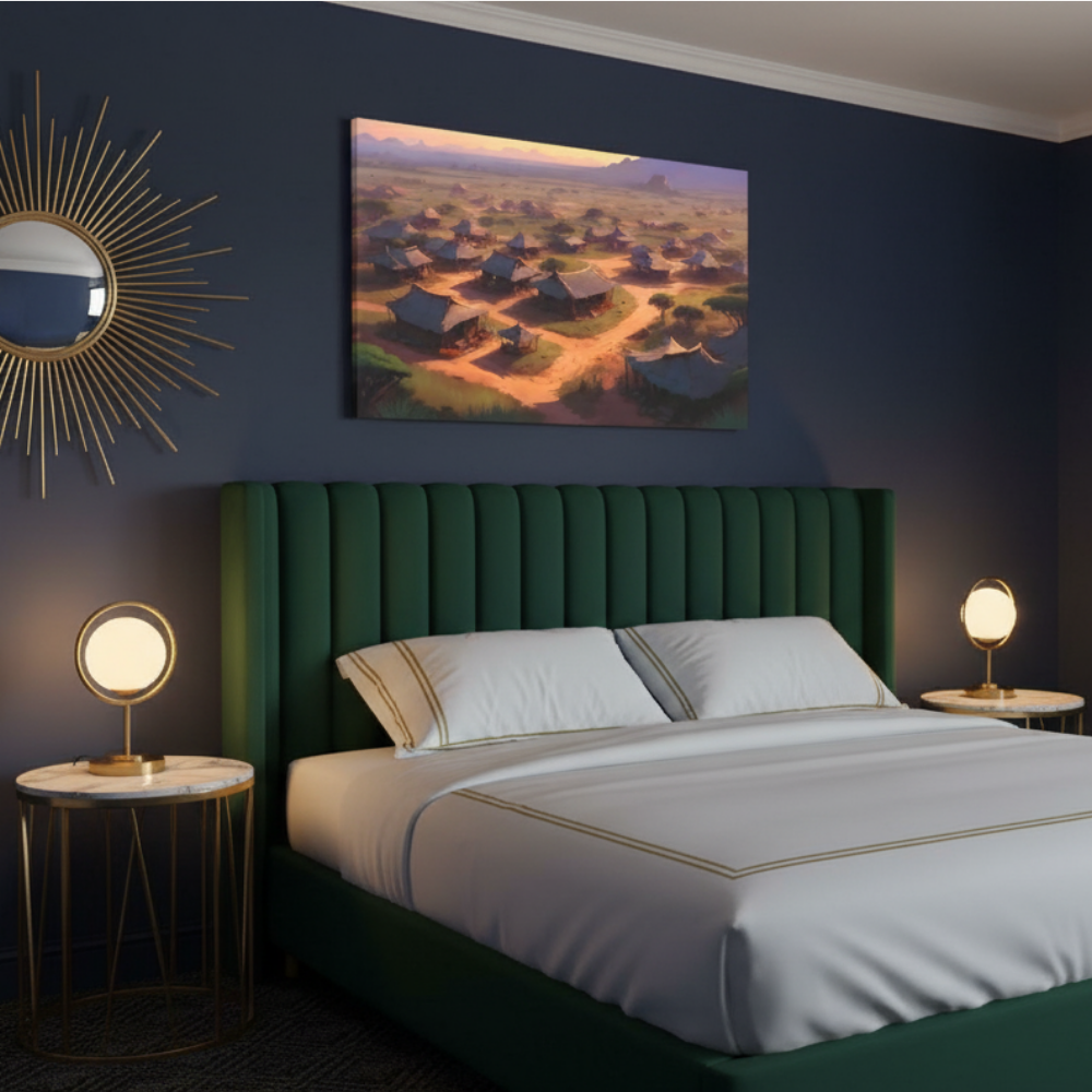 Vibrant Essence of Old Village Canvas #09