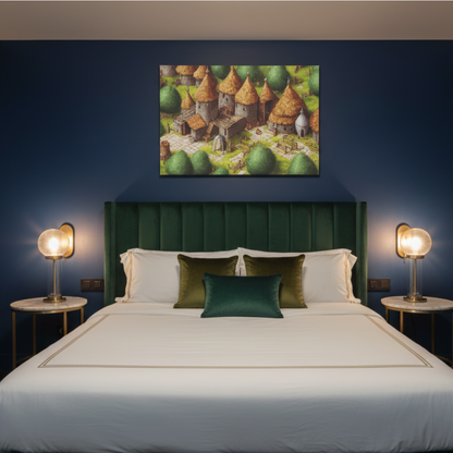 Vibrant Essence of Old Village Canvas #07