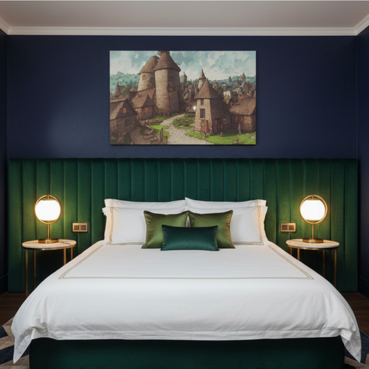 Vibrant Essence of Old Village Canvas #19