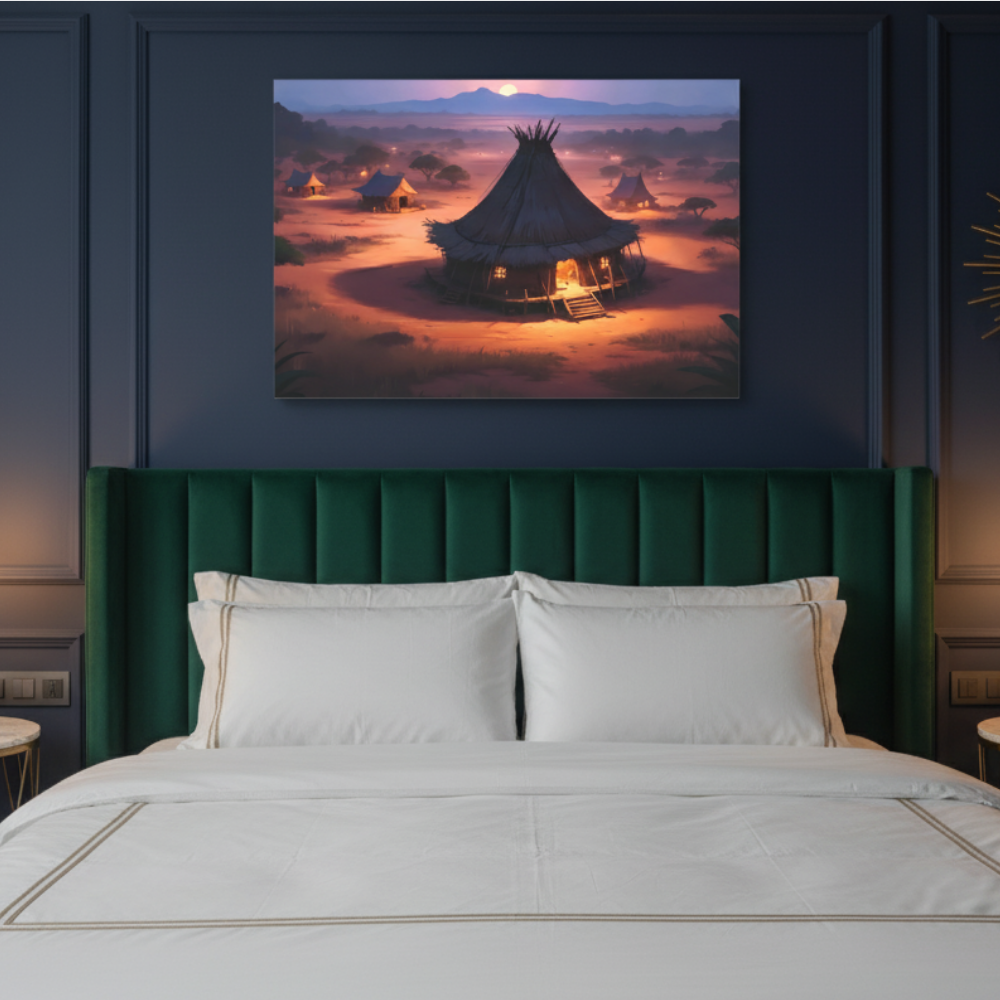 Vibrant Essence of Old Village Canvas #21