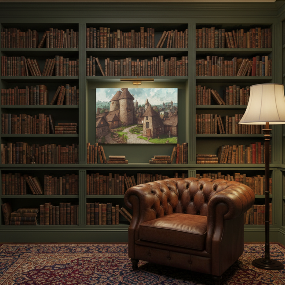 Vibrant Essence of Old Village Canvas #19