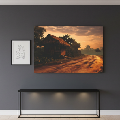 Vibrant Essence of Old Village Canvas #06