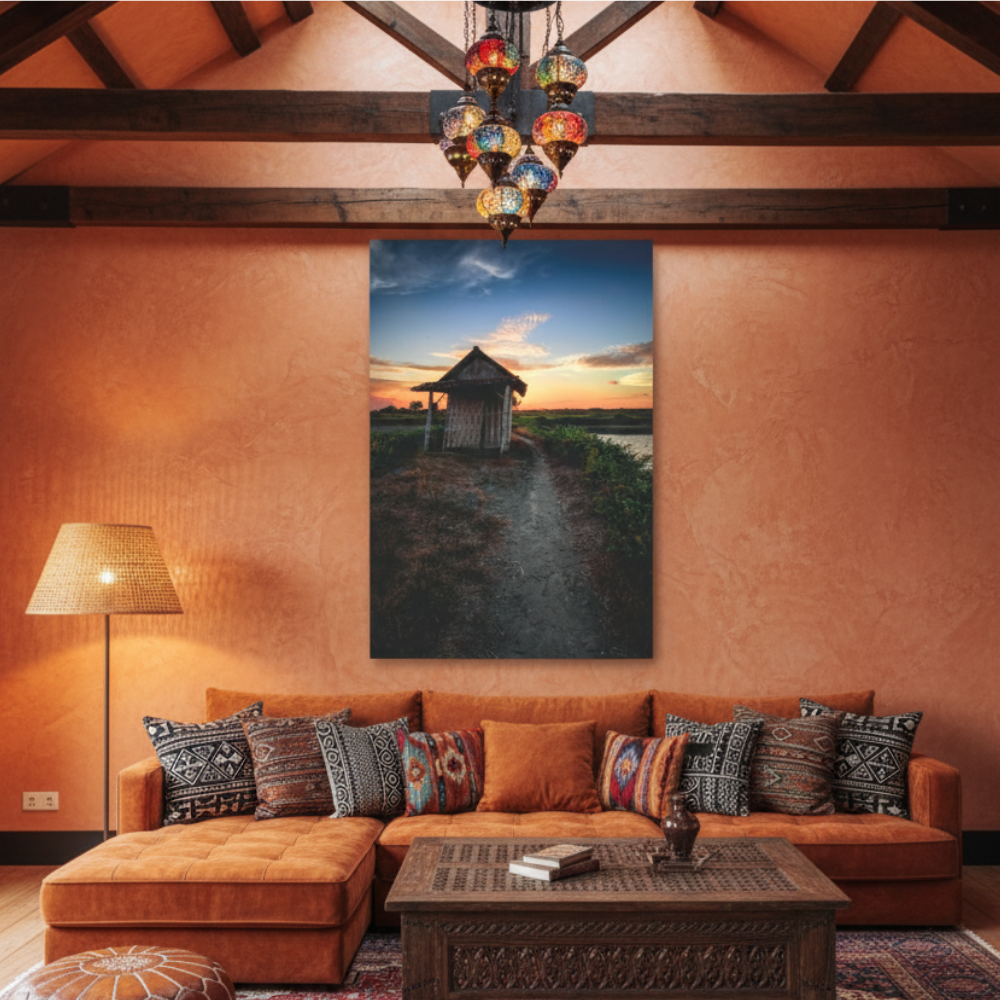 Vibrant Essence of Old Village Canvas #03