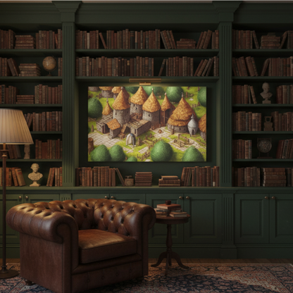 Vibrant Essence of Old Village Canvas #07