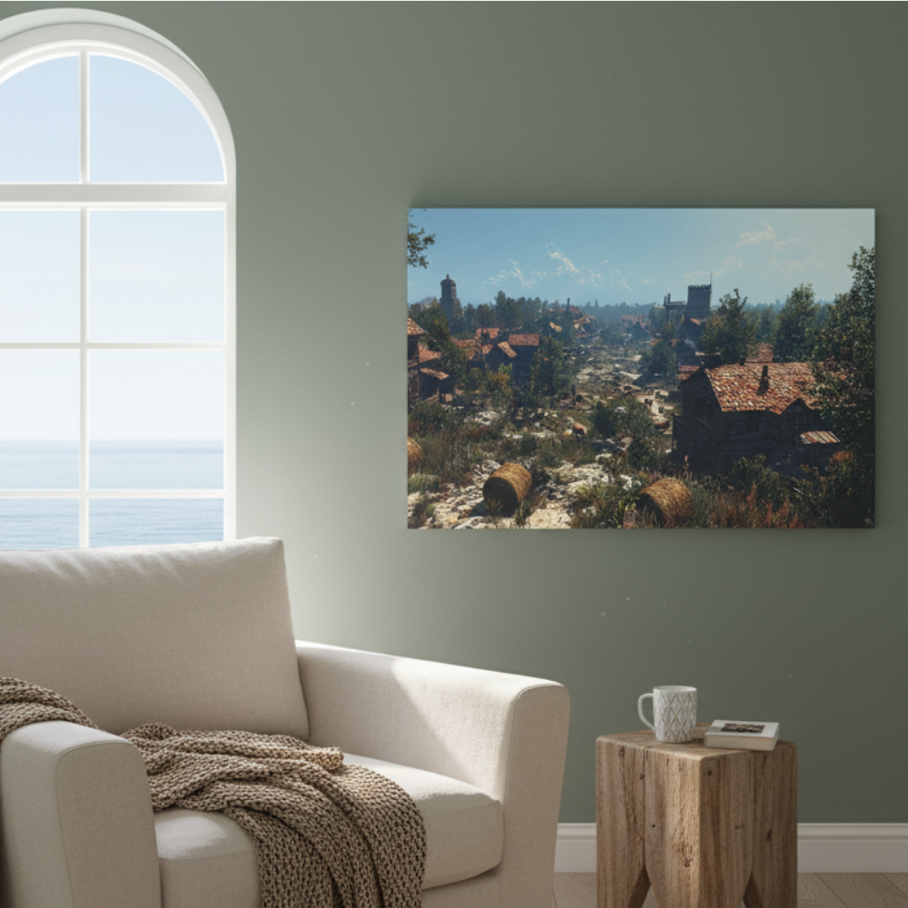 Vibrant Essence of Old Village Canvas #14