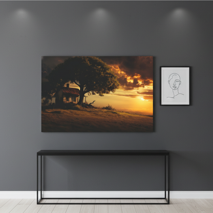 Vibrant Essence of Old Village Canvas #16