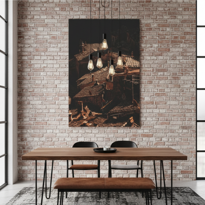 Vibrant Essence of Old Village Canvas #11