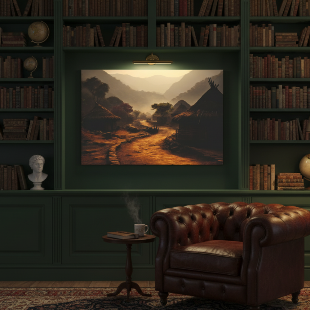 Vibrant Essence of Old Village Canvas #23