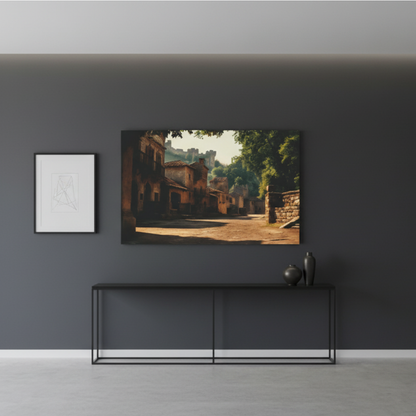 Vibrant Essence of Old Village Canvas #17