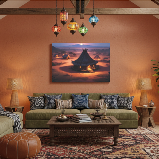 Vibrant Essence of Old Village Canvas #21