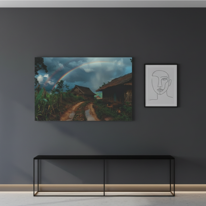 Vibrant Essence of Old Village Canvas #13