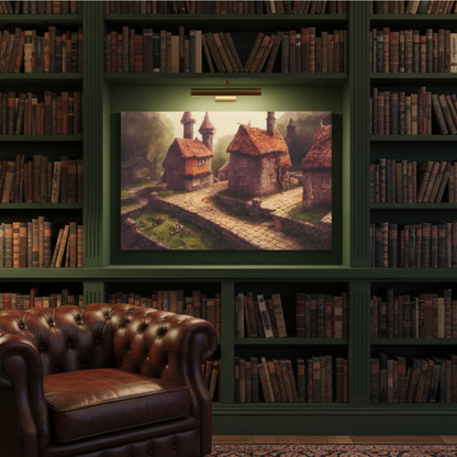 Vibrant Essence of Old Village Canvas #08