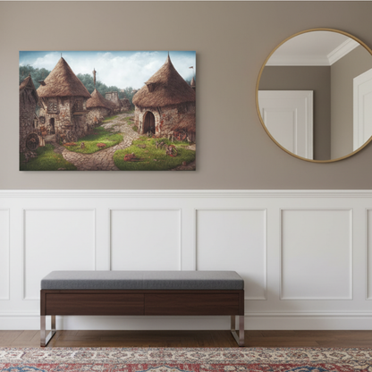 Vibrant Essence of Old Village Canvas #22