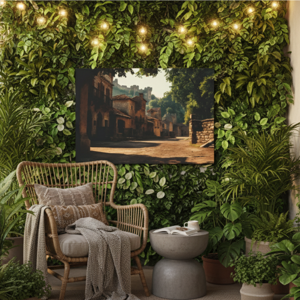 Vibrant Essence of Old Village Canvas #17