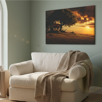 Vibrant Essence of Old Village Canvas #16