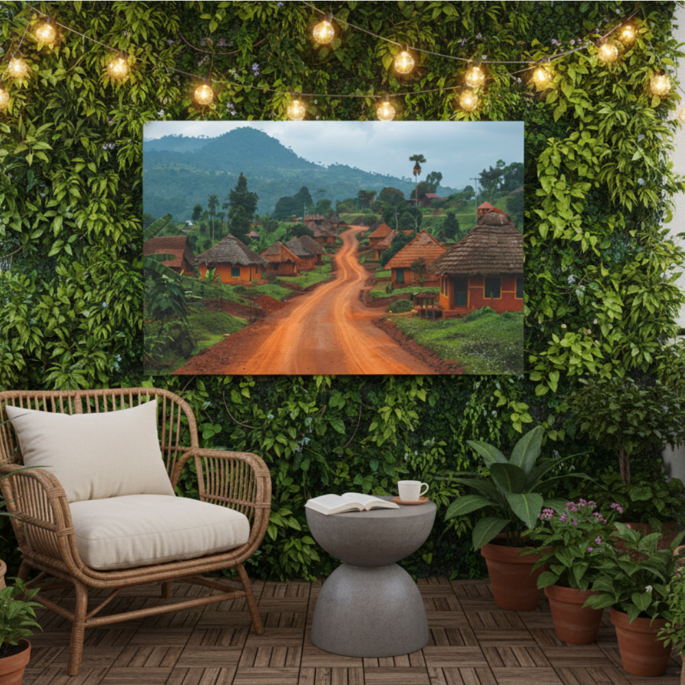 Vibrant Essence of Old Village Canvas #15