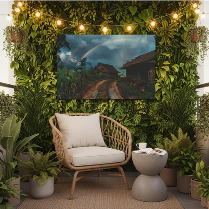 Vibrant Essence of Old Village Canvas #13