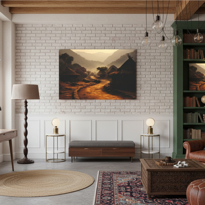 Vibrant Essence of Old Village Canvas #23