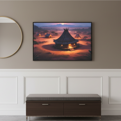 Vibrant Essence of Old Village Canvas #21