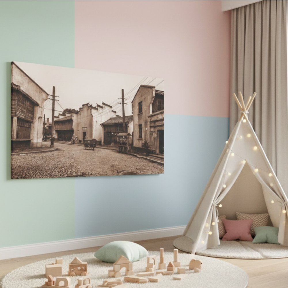 Vibrant Essence of Old Village Canvas #04