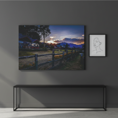 Vibrant Essence of Old Village Canvas #05