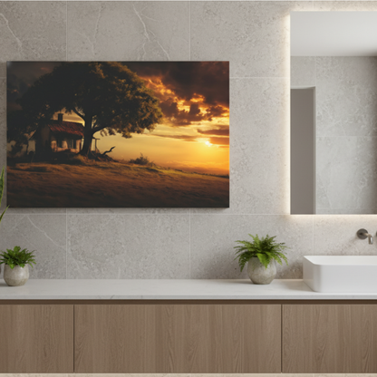 Vibrant Essence of Old Village Canvas #16