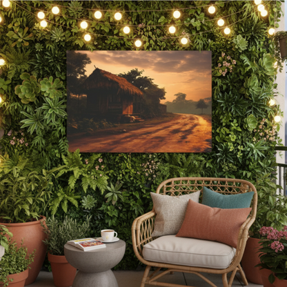 Vibrant Essence of Old Village Canvas #06