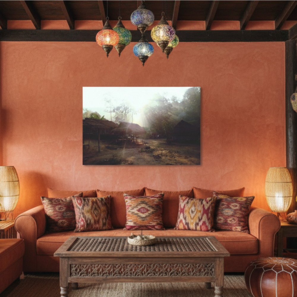 Vibrant Essence of Old Village Canvas #10