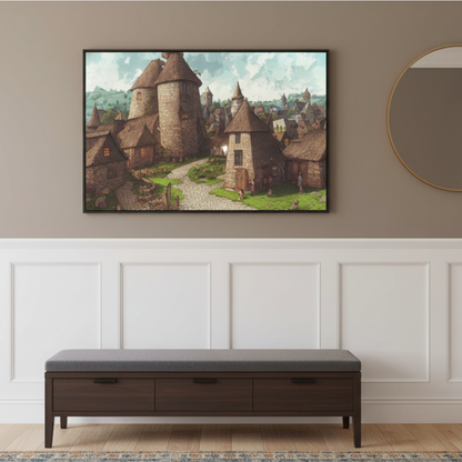 Vibrant Essence of Old Village Canvas #19