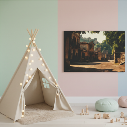 Vibrant Essence of Old Village Canvas #17