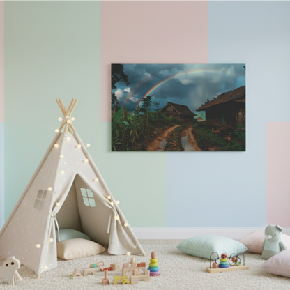 Vibrant Essence of Old Village Canvas #13