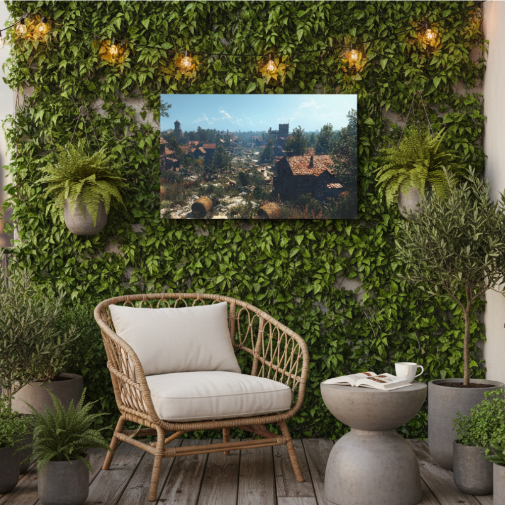 Vibrant Essence of Old Village Canvas #14