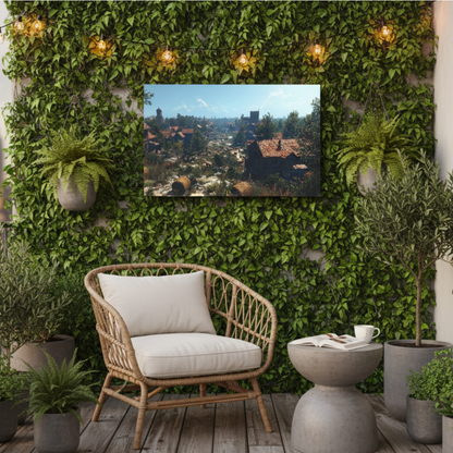 Vibrant Essence of Old Village Canvas #14