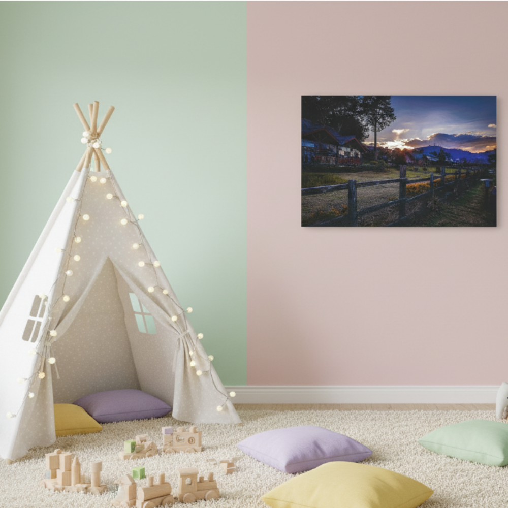 Vibrant Essence of Old Village Canvas #05