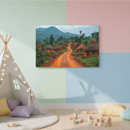 Vibrant Essence of Old Village Canvas #15