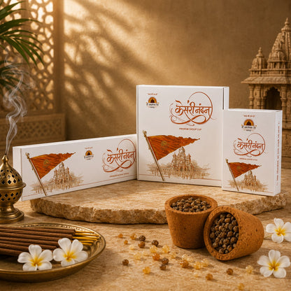 Kesari Nandan Complete Pooja Fragrance Combo | Incense Stick + Dhoop Stick + Dhoop Cup