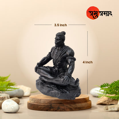 Meditating Hanuman Ji Murti - Bajrangbali Best Idol for Car Dashboard - PolyMarble Washable Material (4 inch)