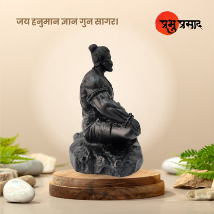 Meditating Hanuman Ji Murti - Bajrangbali Best Idol for Car Dashboard - PolyMarble Washable Material (4 inch)