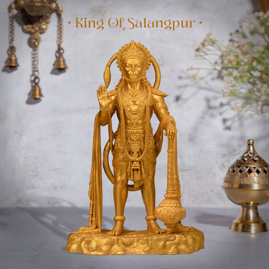 King of Salangpur - Hanumanji Idol (10-inch, Gold Polyresin)