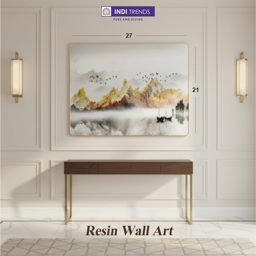 The Journey To Tranquility Begins Where Misty Waters Reflect The Eternal Grandeur Of Golden Hills