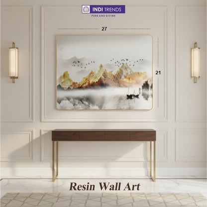 The Journey To Tranquility Begins Where Misty Waters Reflect The Eternal Grandeur Of Golden Hills