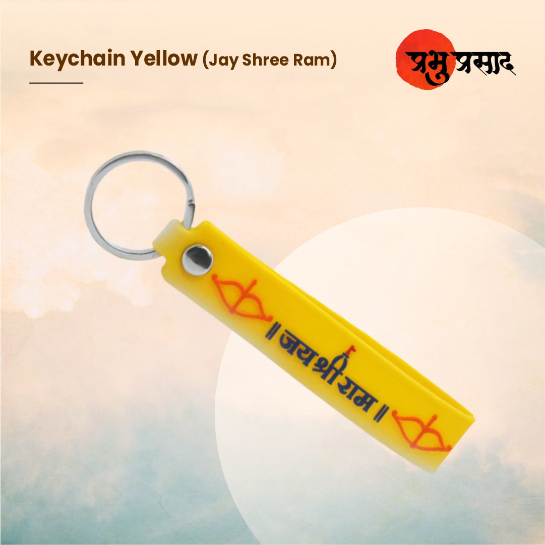 KEYCHAIN YELLOW JAY SHREE RAM – Prabhu Prasad