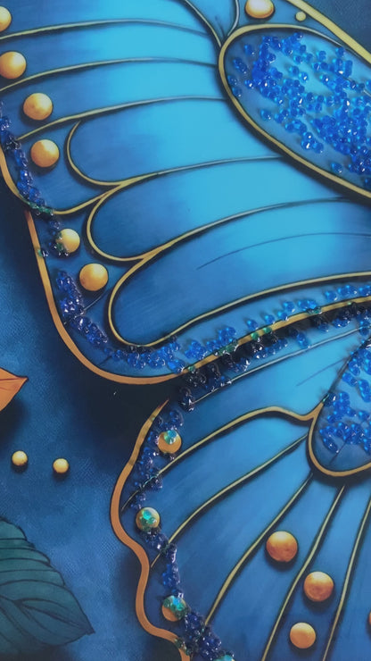 Blue Butterfly Resin Wall Art | Premium Handcrafted Nature Decor | High-Gloss Luxury Finish