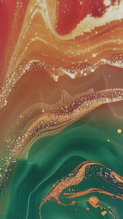 Abstract Fluid Resin Wall Art with Gold Accents | Premium Handcrafted Decor