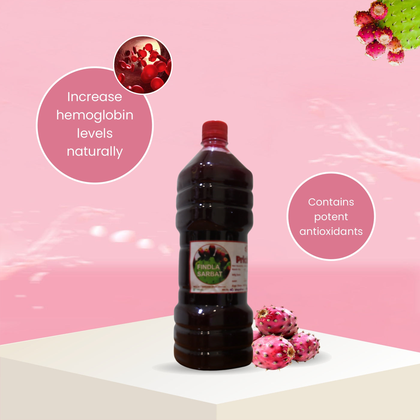 Findla Sarbat – Prickly Pear Cactus Sharbat (Sugar-Free & Healthy Energy Drink)